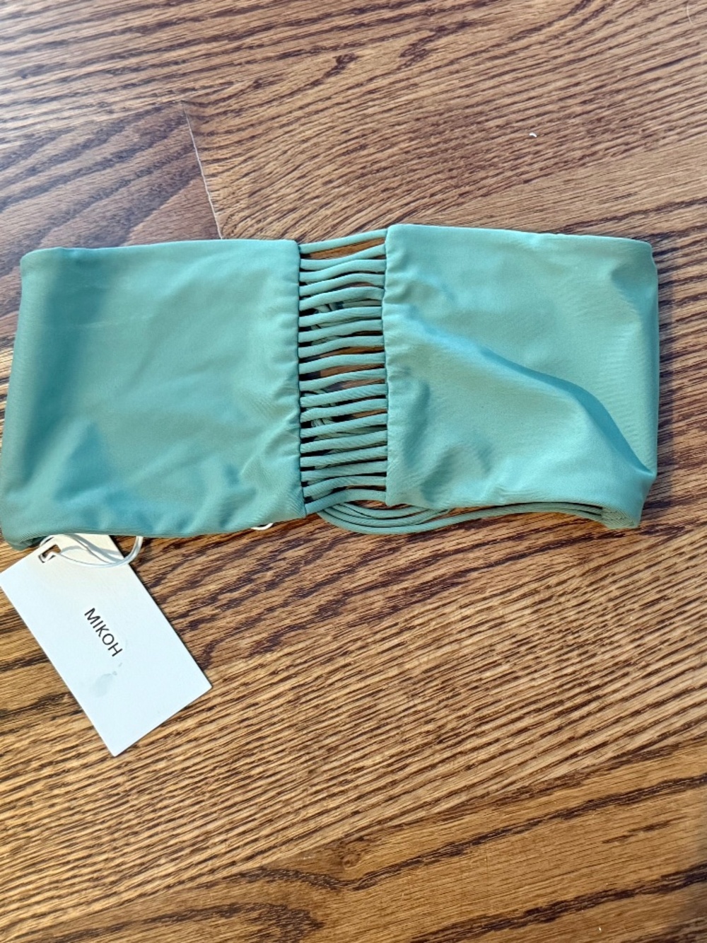 NWT Mikoh Green Bandeau strapless  Top - Size Small -SUNSET 2 STRAPPY TU